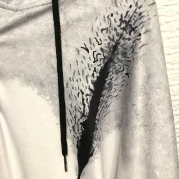 VIEACTIVEWEAR Hooded Sweatshirt Drop Shoulder Oversize Pullover Size Large Gray - Picture 10 of 11